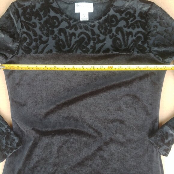 Diane von Furstenberg black velvet stretch midi maxi dress DVF sleeve de… - Picture 12 of 12